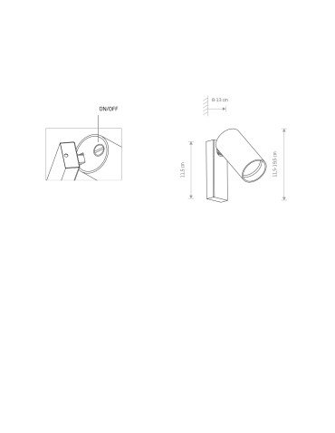 Nowodvorski MONO Ścienna Kinkiet regulowane z włącznikiem Max moc 10W only LED GU10  Czarny 7840 - produkt 2