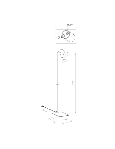 Nowodvorski MONO Podłogowa Max moc 10W only LED  Mosiądz 7711 - produkt 2