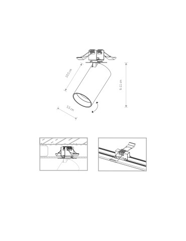 Nowodvorski MONO SURFACE Spot Podtynkowa Max moc 10W only LED GU10  Czarny 7833 - produkt 2