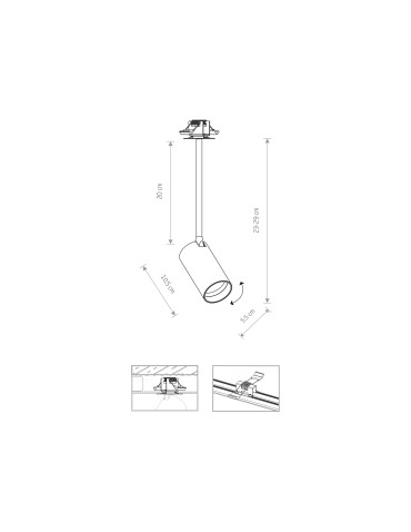 Nowodvorski MONO SURFACE LONG S Spot Podtynkowa Max moc 10W only LED GU10  Czarny 7680 - produkt 2