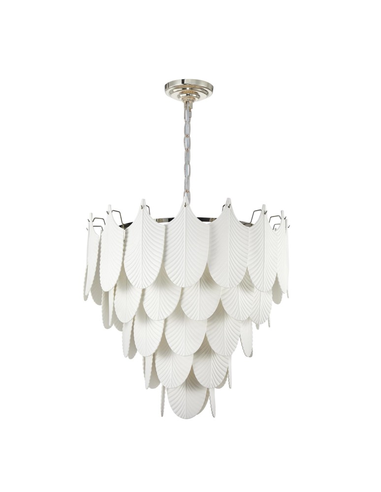 Lampy wiszące glamour - Cosmolight Lampa wisząca PALERMO P21473WH nikiel, biały - product kolory-swiatla.pl 2