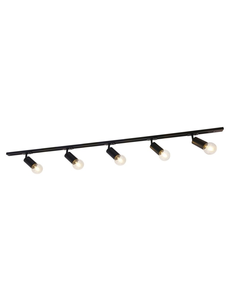 Gotowe zestawy szynoprzewodów - ITALUX Marvi TR Dolores Szynoprzewody Zestaw E27 5x40W Czarny 922521-5-BL-SET - produkt kolory-swiatla.pl 1