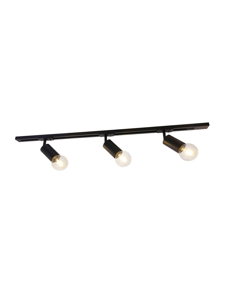 Gotowe zestawy szynoprzewodów - ITALUX Marvi TR Dolores Szynoprzewody Zestaw E27 3x40W Czarny 922321-3-BL-SET - produkt kolory-swiatla.pl 1