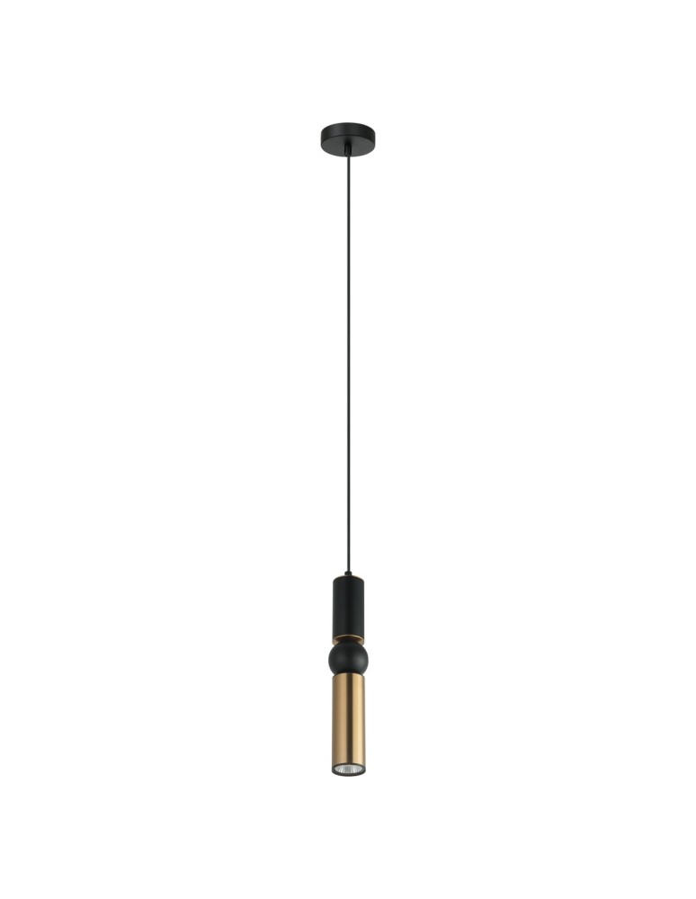 Lampy wiszące loftowe - ITALUX Isidora Wisząca GU10 1x25W Czarny/Brązowy PND-14290-1-BK-BRO - produkt kolory-swiatla.pl 1