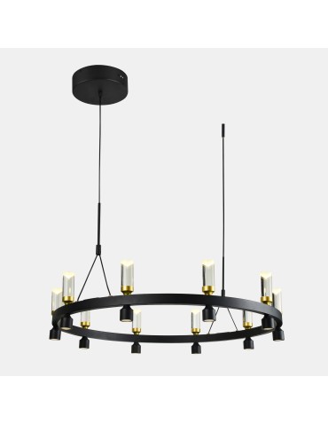 Italux Almelo LED 49W 2920lm 3000K Wisząca Czarny Złoty PND-83812-20