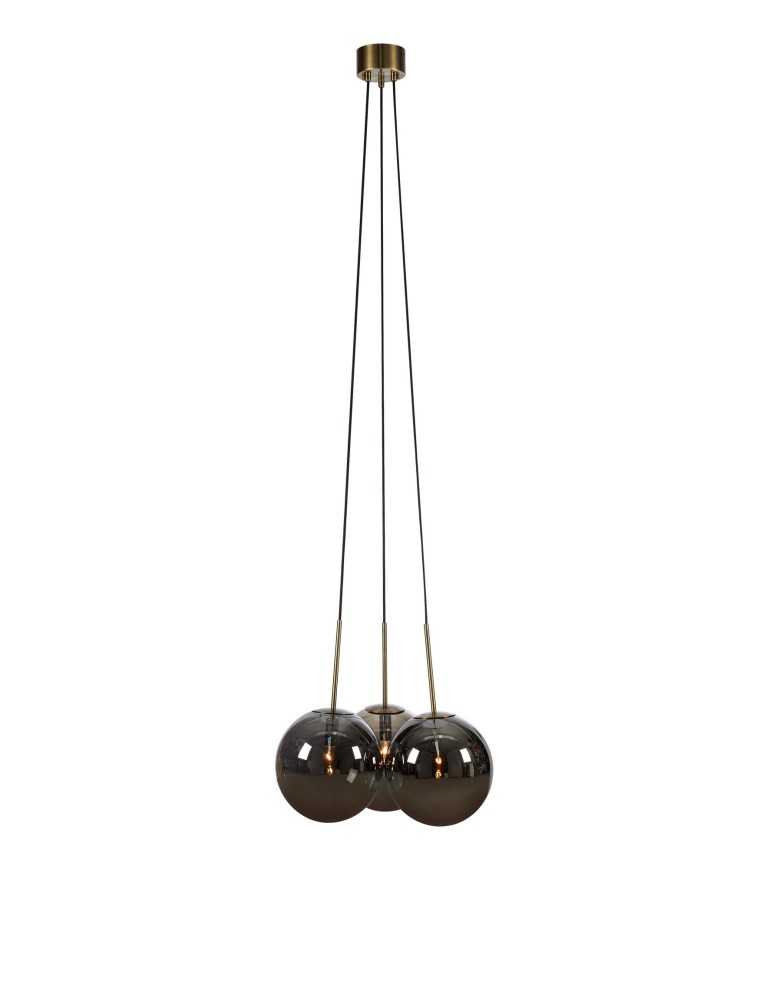 Lampy wiszące - Markslojd DIONE Wisząca E14 3x40W antyczne złoto/dymiony 108417 - produkt kolory-swiatla.pl 1