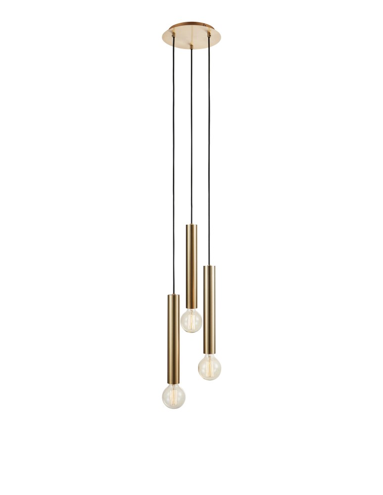 Lampy wiszące żarówki - Markslojd SENCILLO Wisząca E27 3x40W złoty/mosiądz 108436 - produkt kolory-swiatla.pl 1