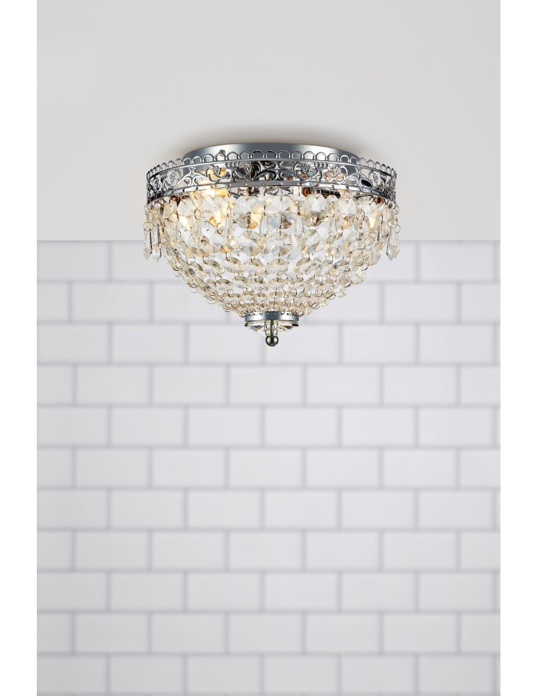 Lampy sufitowe z kryształami - Markslojd JOLINE Sufitowa E14 2x40W IP21 czarny/transparentny 108424 - produkt kolory-swiatla.pl 1