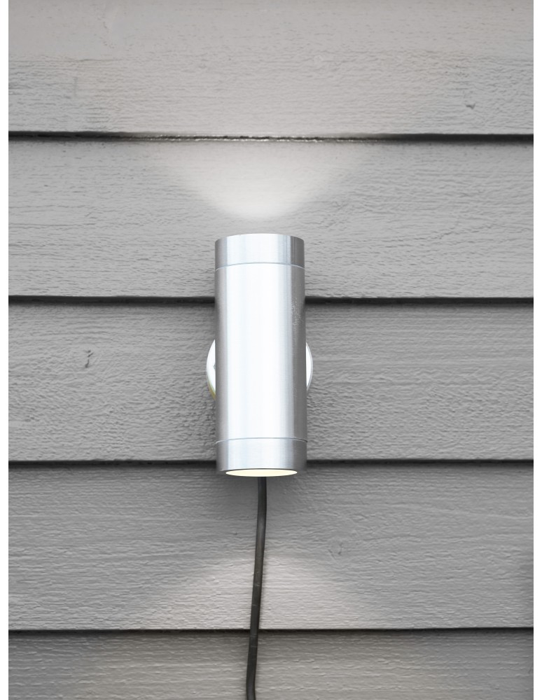 Markslojd GARDEN 24 CYLINDER WALL Kinkiet Zewnętrzny 2x3W 3000K IP44 aluminium/aluminiowy 108170