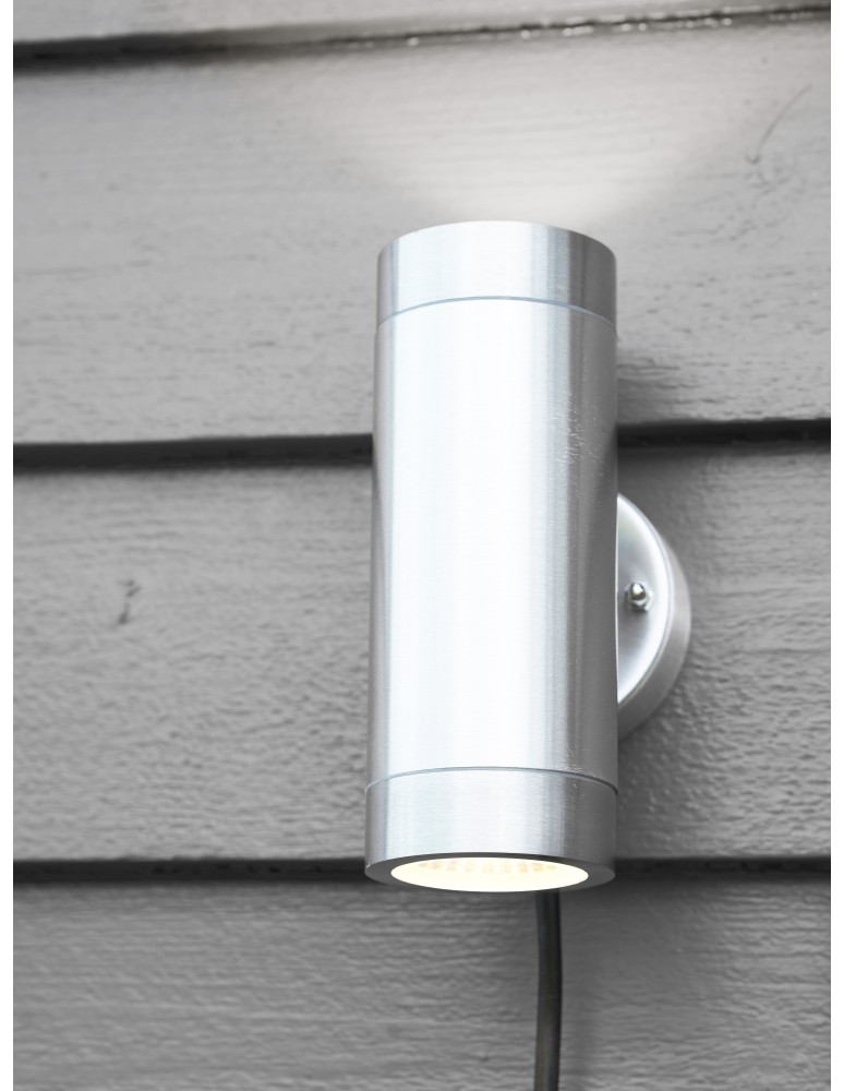 Markslojd GARDEN 24 CYLINDER WALL Kinkiet Zewnętrzny 2x3W 3000K IP44 aluminium/aluminiowy 108170