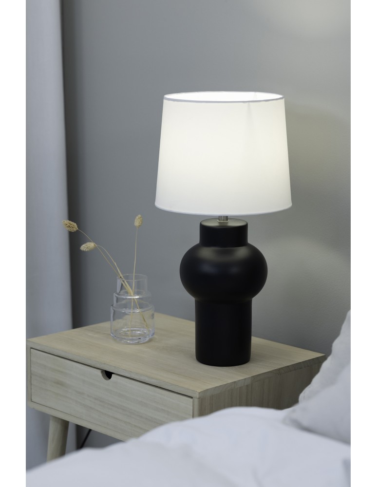 Lampy stołowe klasyczne - Markslojd SHAPE 1L Stołowa 1x40W czarny/biały 108449 - product kolory-swiatla.pl 2