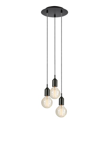 Markslojd BRONX 3L Wisząca 3x40W czarny 108452