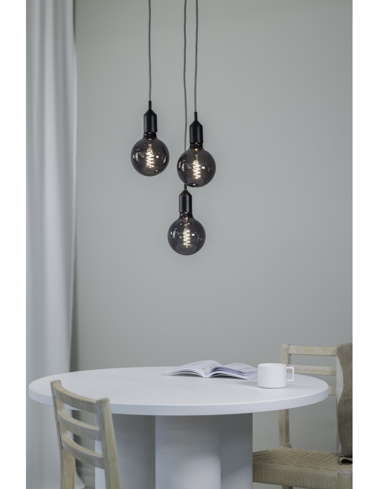 Lampy wiszące żarówki - Markslojd BRONX 3L Wisząca 3x40W czarny 108452 - product kolory-swiatla.pl 2