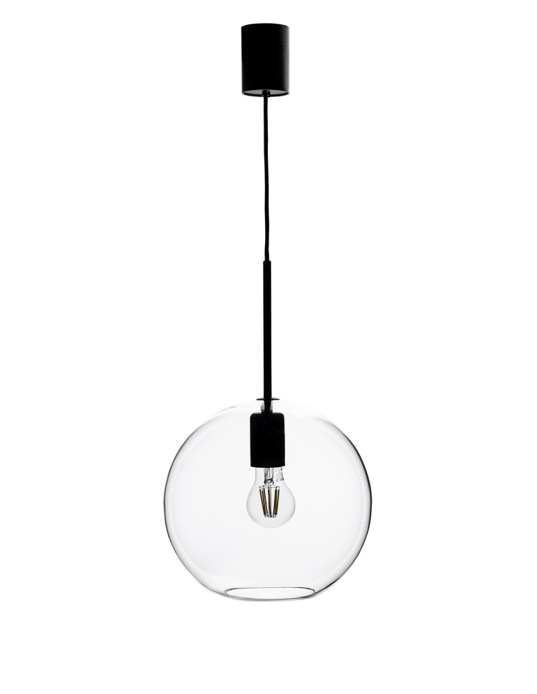 Lampy wiszące - Markslojd PATERA 1L Wisząca E27 1x25W czarny/transparentny 108506 - produkt kolory-swiatla.pl 1