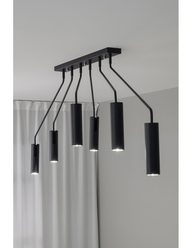 Lampy sufitowe reflektory - Markslojd RAMUS 6L Sufitowa GU10 6x35W czarny 108508 - product kolory-swiatla.pl 2