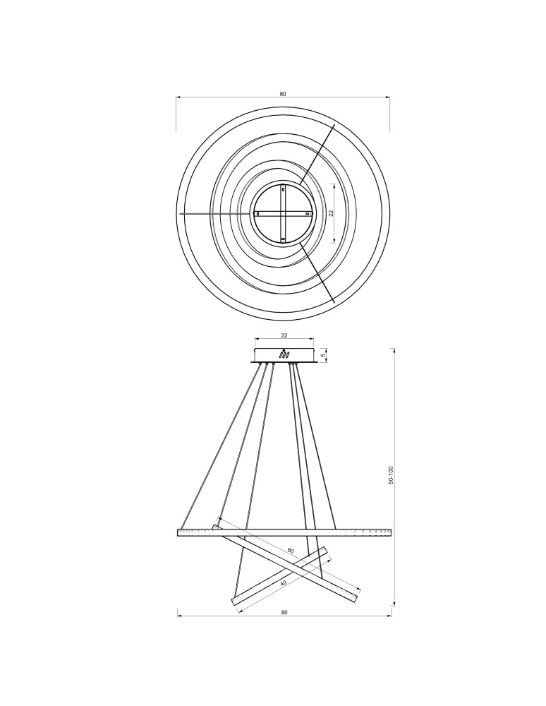 Milagro Lampa wisząca GALAXIA GOLD 85W LED ML8425 Milagro Lampa wisząca GALAXIA GOLD 85W LED ML8425