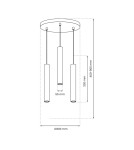 Lampy wiszące - Milagro Lampa wisząca HUDSON BLACK 3xGU10 MLP8793 - product 5