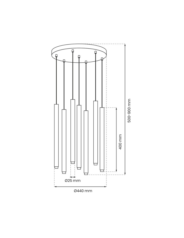 Milagro Lampa wisząca MONZA BLACK 7xG9 max 8W LED MLP8842