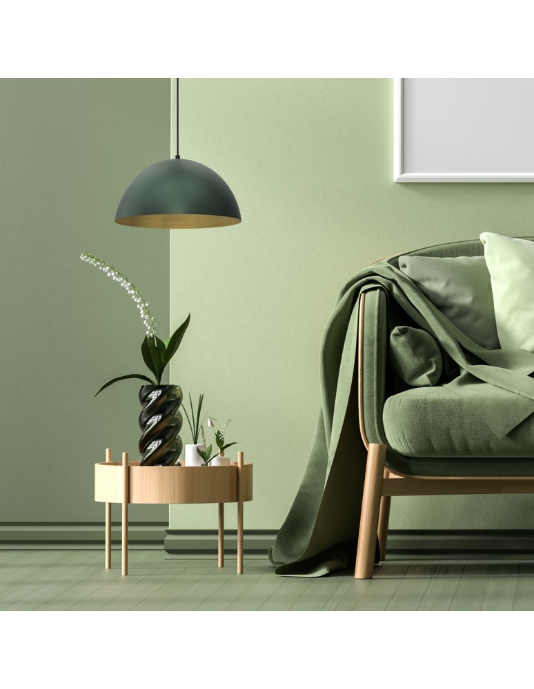 Milagro Lampa wisząca BETA GREEN/GOLD 1xE27 35cm MLP8286