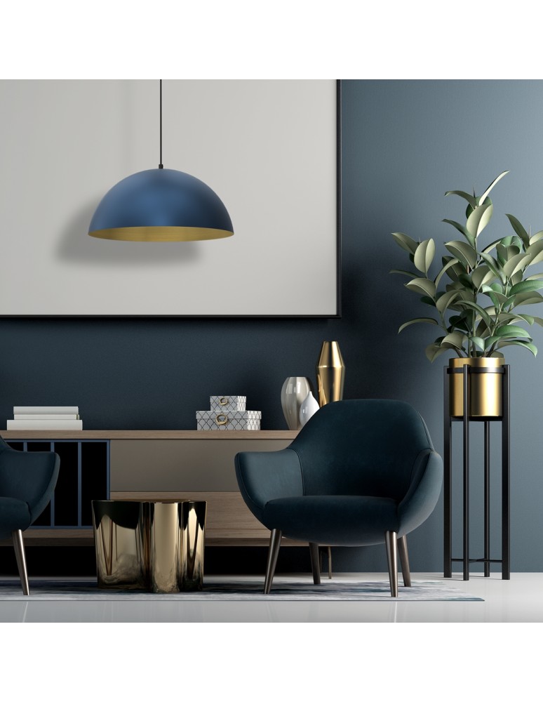 Milagro Lampa wisząca BETA NAVY BLUE/GOLD 1xE27 45cm MLP8289