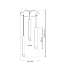 Lampy wiszące - Milagro Lampa wisząca CORTE 3xGU10 MLP8830 - product 5