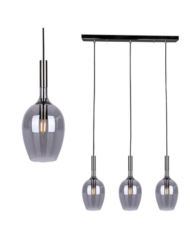 Milagro Lampa wisząca LUGANO SMOKED 3xE14 ML8814