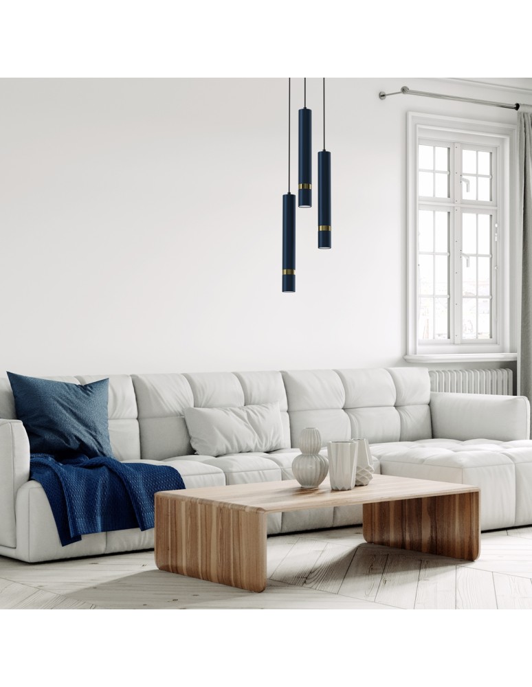 Milagro Lampa wisząca JOKER NAVY BLUE/GOLD 3xGU10 MLP8920