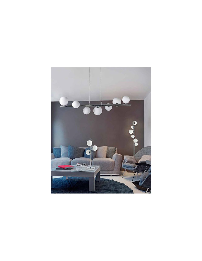 Lampy wiszące kule - Azzardo SYBILLA 10 PENDANT 10xG9 Wisząca Biały/Chrom AZ2100 - product kolory-swiatla.pl 3