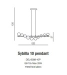 Lampy wiszące kule - Azzardo SYBILLA 10 PENDANT 10xG9 Wisząca Biały/Chrom AZ2100 - product 2
