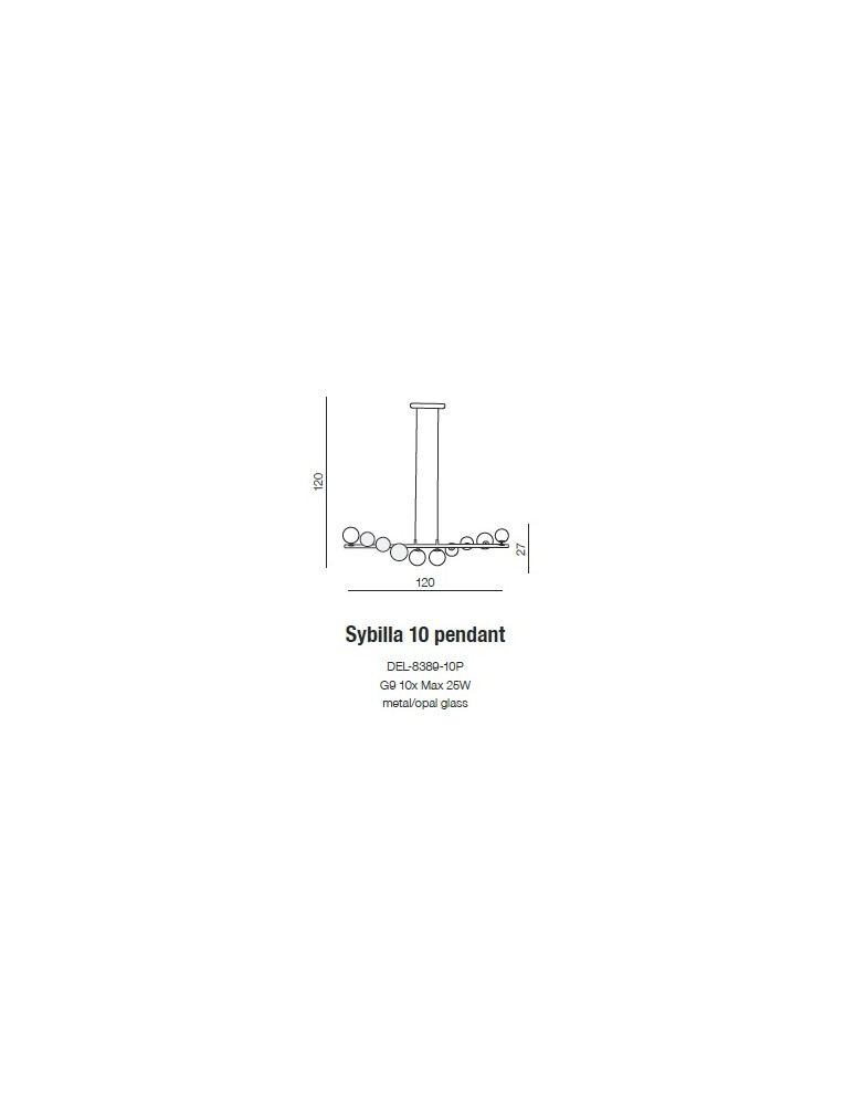 Lampy wiszące kule - Azzardo SYBILLA 10 PENDANT 10xG9 Wisząca Biały/Chrom AZ2100 - product kolory-swiatla.pl 2