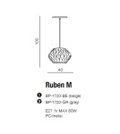 Lampy wiszące - Azzardo RUBEN M BEIGE 1xE27 Wisząca Beżowy AZ2380 - product 3