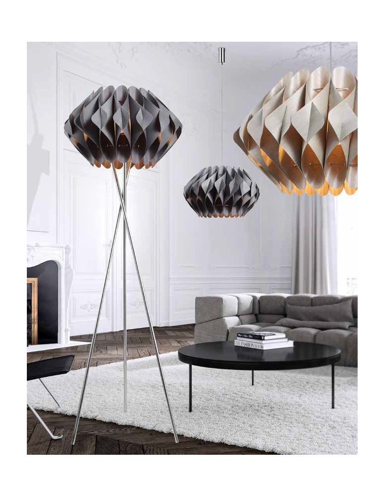 Lampy wiszące - Azzardo RUBEN L GREY 3xE27 Wisząca Szary AZ2383 - product kolory-swiatla.pl 2