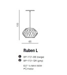 Lampy wiszące - Azzardo RUBEN L GREY 3xE27 Wisząca Szary AZ2383 - product 3