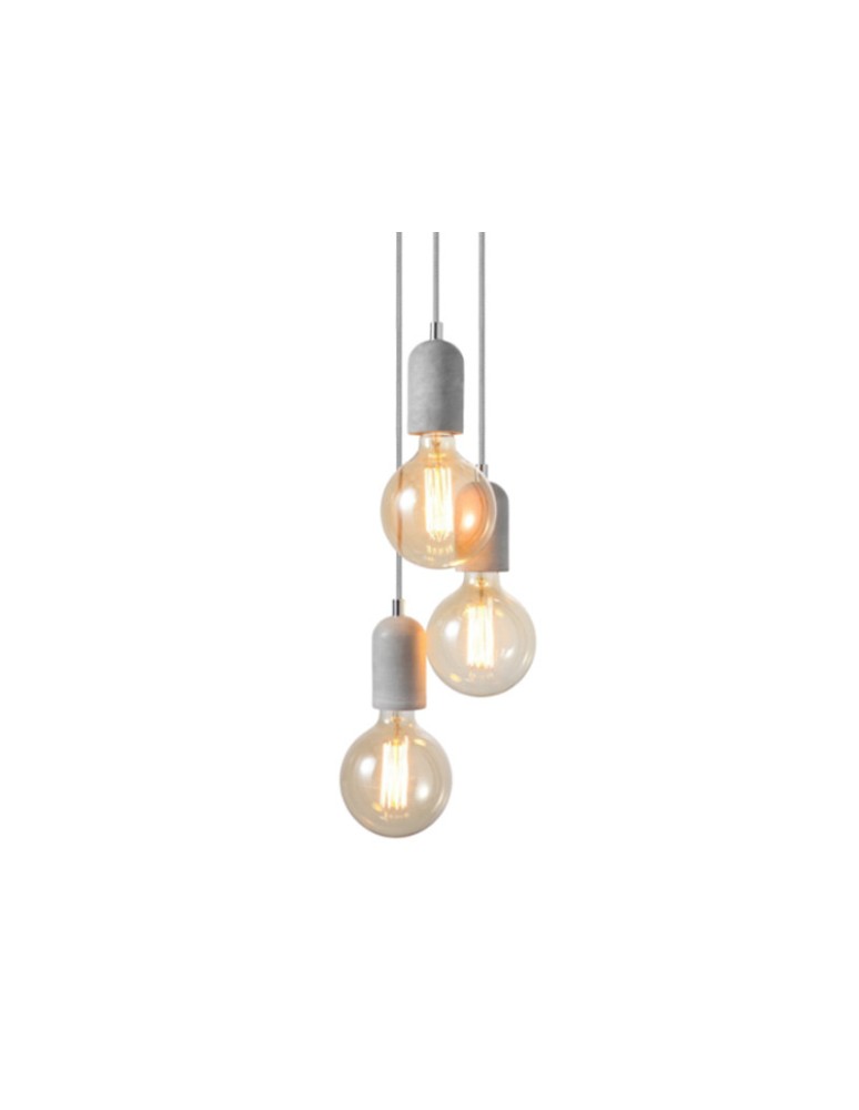 Lampy wiszące potrójne - Azzardo VOLTA 3 3xE27 Wisząca Beton AZ2385 - produkt kolory-swiatla.pl 1