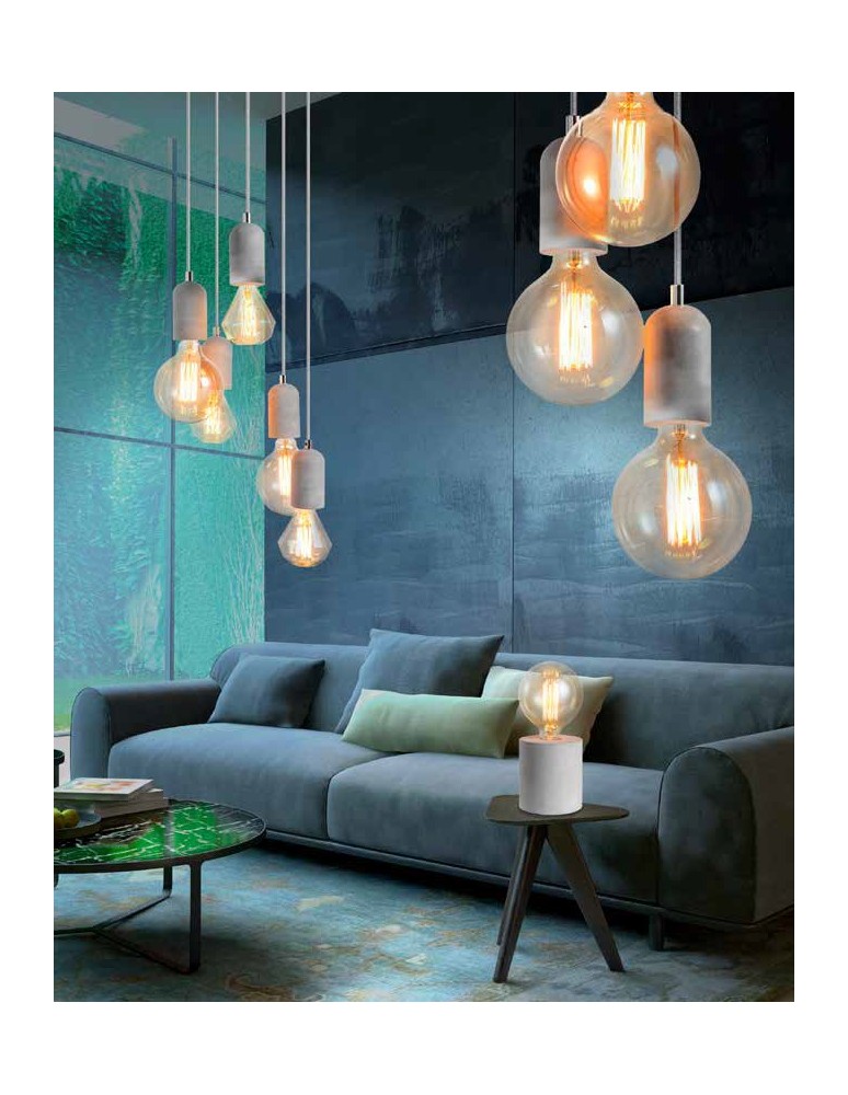 Lampy wiszące potrójne - Azzardo VOLTA 3 3xE27 Wisząca Beton AZ2385 - product kolory-swiatla.pl 2