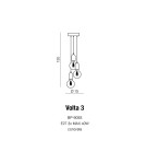 Lampy wiszące potrójne - Azzardo VOLTA 3 3xE27 Wisząca Beton AZ2385 - product 3