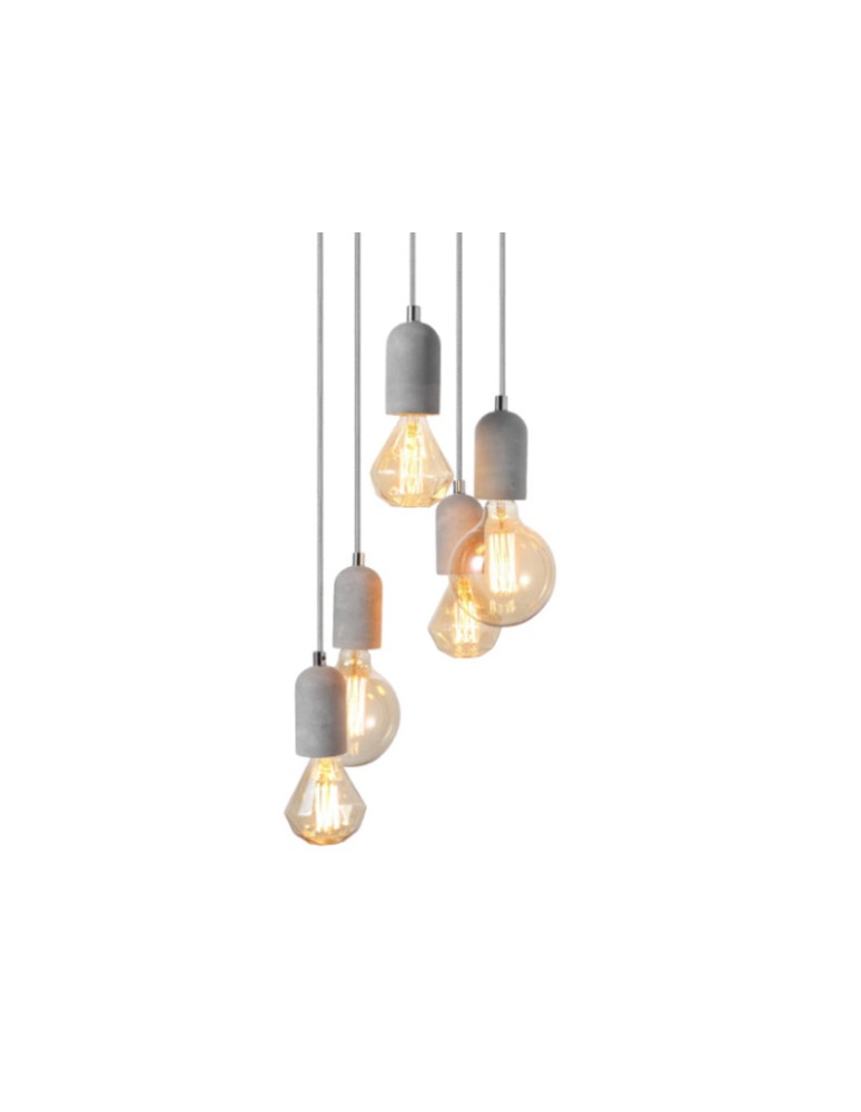 Lampy wiszące - Azzardo VOLTA 5 5xE27 Wisząca Beton AZ2386 - produkt kolory-swiatla.pl 1