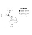 Lampy wiszące z abażurem - AZzardo Barcelona Wisząca Czarny 1xE27 MD2355-LA BK - product 3