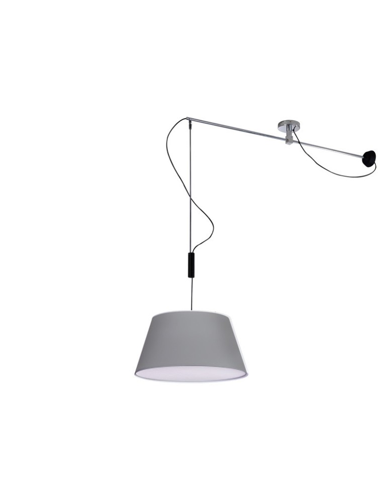 Lampy wiszące z abażurem - AZzardo Malaga Wisząca Szary 1xE27 MD2356-MA GR - produkt kolory-swiatla.pl 1