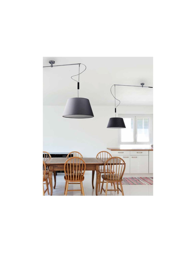 Lampy wiszące z abażurem - AZzardo Malaga Wisząca Szary 1xE27 MD2356-MA GR - product kolory-swiatla.pl 2