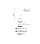 Lampy wiszące z abażurem - AZzardo Malaga Wisząca Szary 1xE27 MD2356-MA GR - product 3