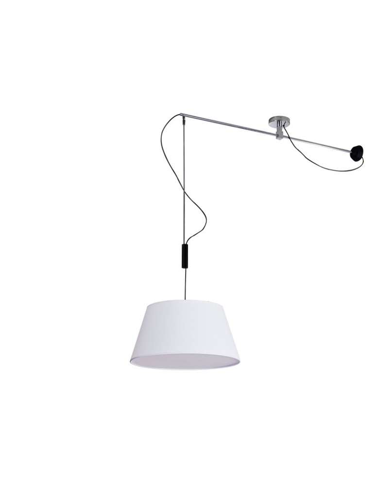 Lampy wiszące z abażurem - AZzardo Malaga Wisząca Biały 1xE27 MD2356-MA WH - produkt kolory-swiatla.pl 1