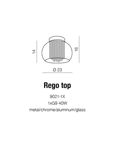 Azzardo REGO 23 TOP 1xG9 Sufitowa Przeźroczysty/Chrom AZ1001 - product 2