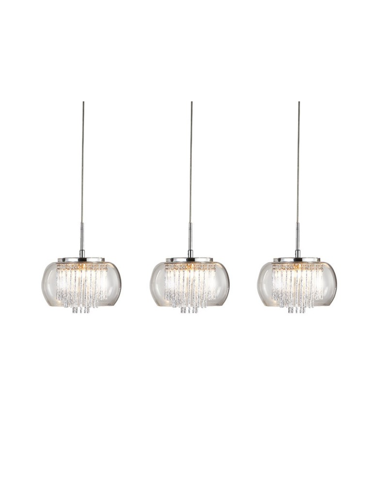 Lampy wiszące glamour - Azzardo REGO 3 LINE 3xG9 Wisząca Przeźroczysty/Chrom AZ2453 - produkt kolory-swiatla.pl 1