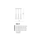 Lampy wiszące potrójne - Azzardo IZZA 3 SHINY WHITE 3xE14 Wisząca Biały Połysk AZ2320 - produkt 4