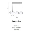 Lampy wiszące potrójne - Azzardo BURN 3 LINE 3xG9 Wisząca Chrom AZ2454 - product 5