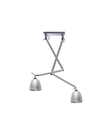 AZzardo ZYTA 2 S Wisząca Alu/Alu 2xE27 MD2300-2S Alu/Alu