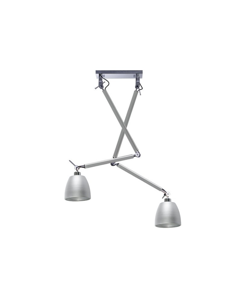 Lampy wiszące podwójne - AZzardo ZYTA 2 S Wisząca Alu/Alu 2xE27 MD2300-2S Alu/Alu - produkt kolory-swiatla.pl 1
