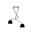 Lampy wiszące podwójne - AZzardo ZYTA 2 S Wisząca Alu/BK 2xE27 MD2300-2S Alu/BK - produkt 1