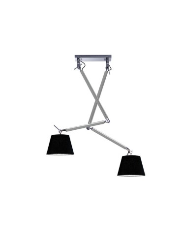 AZzardo ZYTA 2 S Wisząca Alu/BK 2xE27 MD2300-2S Alu/BK